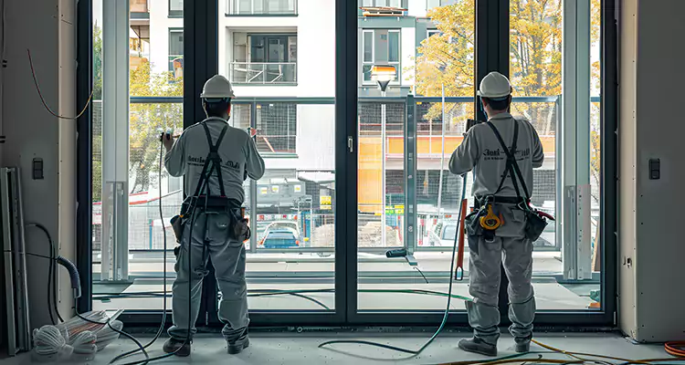 Patio Door Glass Replacement with Built-In Blinds in Pinellas Park, FL
